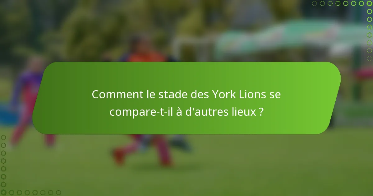 Comment le stade des York Lions se compare-t-il à d'autres lieux ?