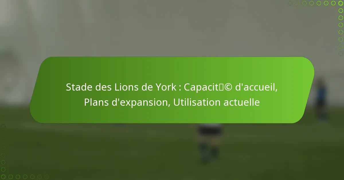 Stade des Lions de York : Capacité d’accueil, Plans d’expansion, Utilisation actuelle