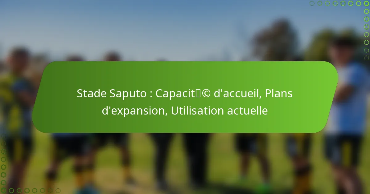 Stade Saputo : Capacité d’accueil, Plans d’expansion, Utilisation actuelle